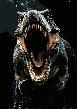 Fierce Tyrannosaurus Rex Roaring