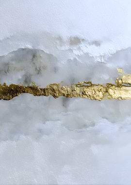 Abstract Gold and White Landscape