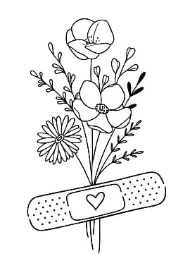 Floral Bouquet with Band-Aid