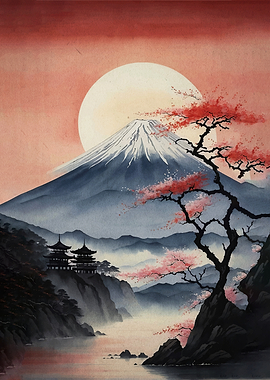 Mount Fuji with Cherry Blossoms