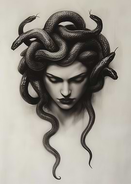 Greek Mythology, Medusa Head with Snakes, Medusa Wall Art
