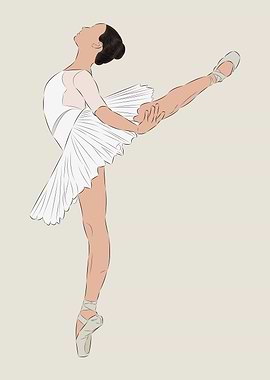 Arabesque Study No.01 — Bone | Minimalist Ballet Poster