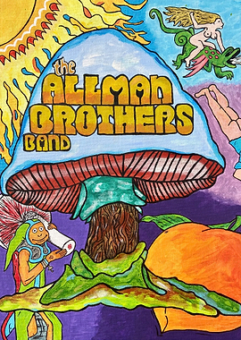 The Allman Brothers Band Psychedelic Mushroom Art