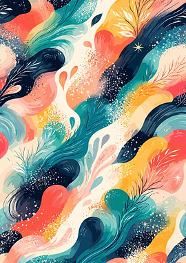 Abstract Colorful Organic Shapes