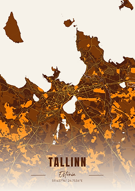 Tallinn Estonia Map Art