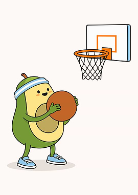 Avocado Playing Basketball