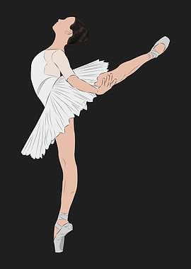 Arabesque Study No.01 — Charcoal | High Contrast Ballet Print