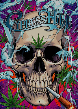 Cypress Hill Skull Smoking Marijuana