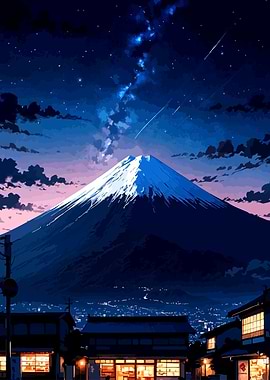 Mount Fuji at Night