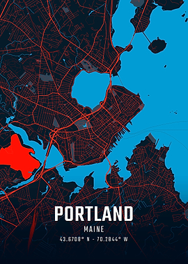 Portland Maine City Map