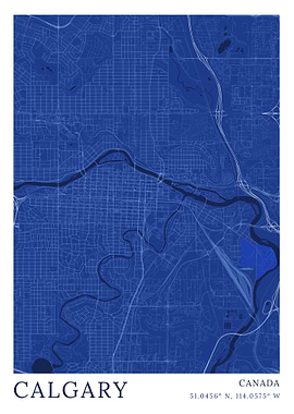 Calgary City Map Blueprint