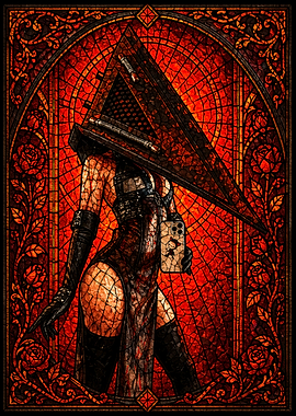 Pyramid Head Stained Glass Selfie