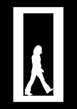 Silhouette walking man