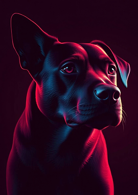 Neon Dog Portrait