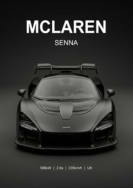 black super car McLaren Senna poster