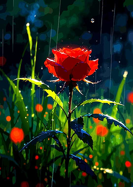 Red Rose in the Rain