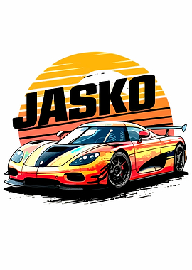Jasko Sports Car Sunset Graphic