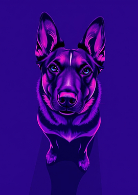 Neon Dog Portrait