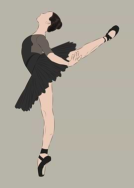 Arabesque Study No.01 — Ash | Modern Ballet Wall Art