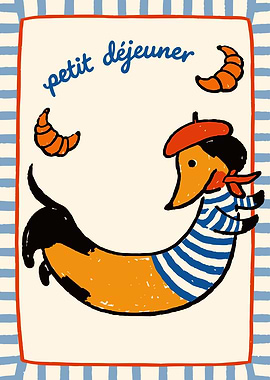 French Dachshund Poster Print