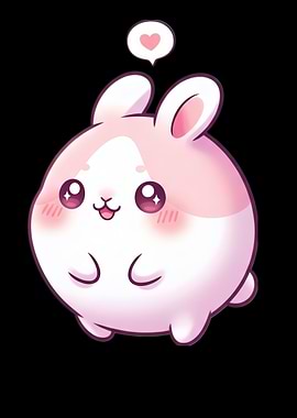 Cute Pink Bunny with Heart