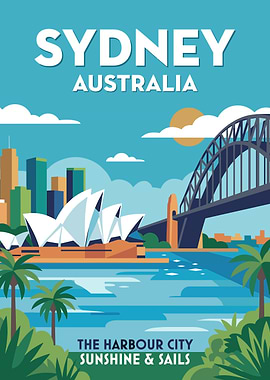 Sydney Australia Travel Poster