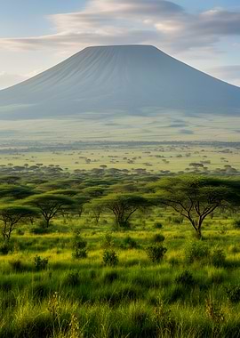Serengeti Landscape with Mount Kilimanjaro