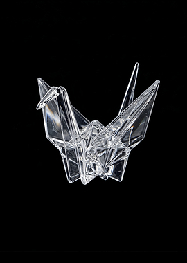 Glass Origami Crane