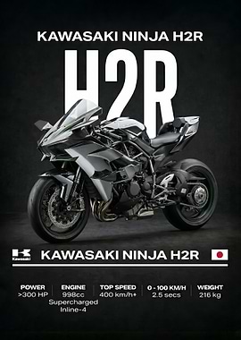 Motorcycle Kawasaki Ninja H2R poster
