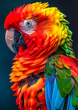 Vibrant Scarlet Macaw Portrait