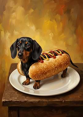 Dachshund in a Hot Dog Bun