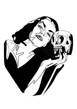 Woman Holding a Skull