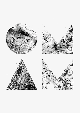 Abstract Geometric Shapes with Grayscale Texture