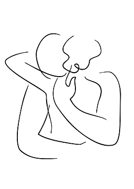 Minimalist Hugging Couple Line Art