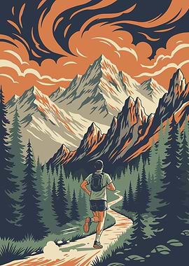 Runner in Mountains