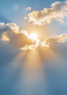 Sunbeams through clouds