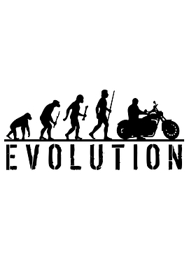 Evolution of Man to Motorcycle Rider