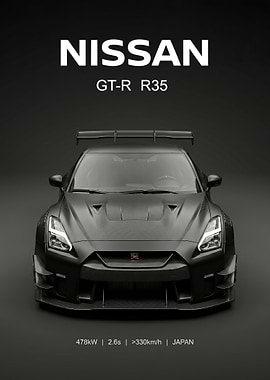 Carbon Fiber Nissan GT-R R35 car poster