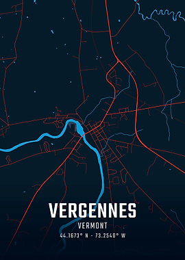 Vergennes Vermont City Map