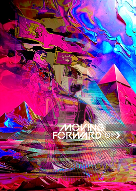 Futuristic Painting in Vivid Color