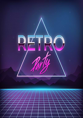 Retro Party Neon Triangle