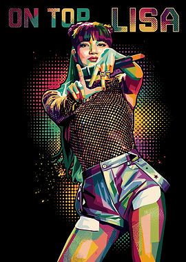 Pop Art Lisa with Microphone