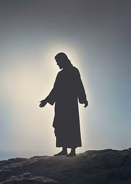 Silhouette of Jesus with Halo
