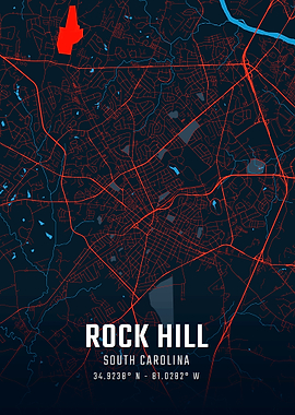 Rock Hill South Carolina City Map
