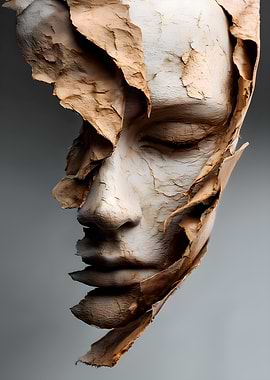 Peeling Face Sculpture