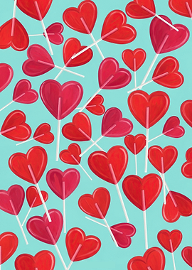 Heart-Shaped Lollipops Pattern