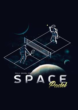 Astronauts Playing Padel in Space