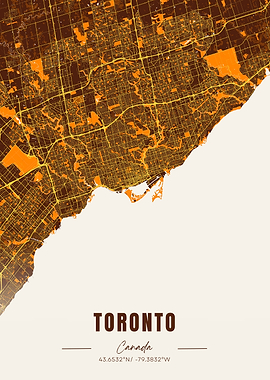 Toronto City Map Art