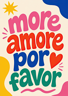 More Amore Por Favor Text Art