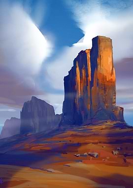 Desert Buttes at Sunset